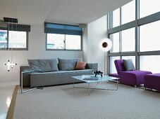 Open living room with modern furnishings