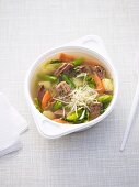 Vegetable soup with beef and horseradish