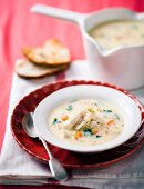Zuppa piemontese (rice soup with chicken and lemon)