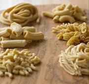 Assorted Types of Fresh, Uncooked Pasta