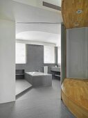 Gray bathroom in modern home