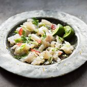 Ceviche with a chilli and lime dressing