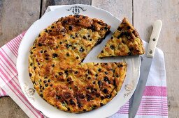 Chocolate chip, almond and cranberry leftover bread cake