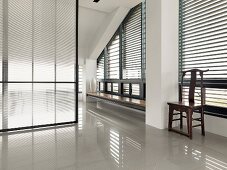 Hallway and sliding door in modern home