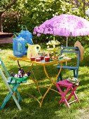 A Caribbean buffet on a garden table