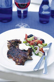 Lamb with Greek salad (Greece)