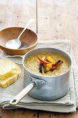 Vegetable soup with roasted winter vegetables
