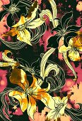 Tropical flower pattern (print)