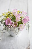Bouquet with bell flowers, baby's breath and fennel flowers