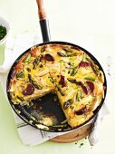 Spanish tortilla with asparagus and chorizo