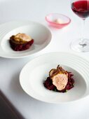 Quail breast with a spicy beetroot medley