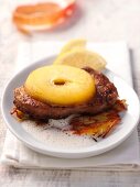 Veal liver on potato rösti with apple