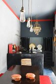 Light fittings in kitchen of Marrakesh home