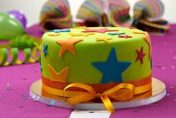 A colourful cake for a children's party