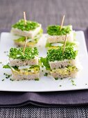 Egg salad and chive sandwiches