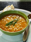 Onion soup with chives