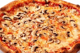 A mushroom pizza