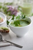 Avocado soup with parsley