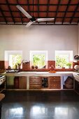 Modern kitchen interior in the Indian state of Goa