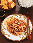 Pork with mushrooms and bamboo shoots
