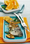 Trout with oranges