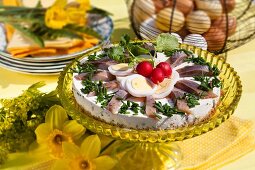Classic soused herring tart for Easter (Sweden)