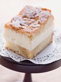 A piece of bee sting cake (Bienenstich)