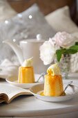 Lemon sponge pudding with vanilla ice cream (England)