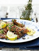 Marinated lamb chops with herbs, chillies and lemons