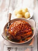 Crispy roast pork with potato dumplings