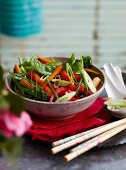 Steamed vegetables with oyster sauce