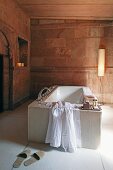 Luxurious bathroom in Raas Haveli Hotel, Jodhpur, India