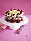 Black Forest gateau made with waffles