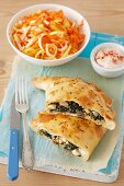 Pastries filled with spinach and feta