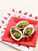 Oysters in herb sauce