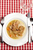 Veal fricassee with carrots