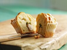 Muffin with garlic and herb filling