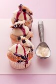 Ice cream muffins with blueberries