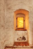 Window niche in Mission La Purisima State Historic Park, Lompoc, California