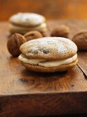 Coffee and walnut whoopie pies