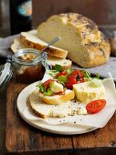 A ploughman's lunch with tomato and cheese (England)