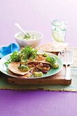 Quesadillas with chicken and beans