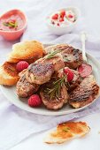 Lamb chops with berry sauce