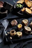 Roasted marrow bones with grilled bread