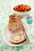 Roast pork stuffed with egg