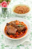 Pot-roast beef with vegetables