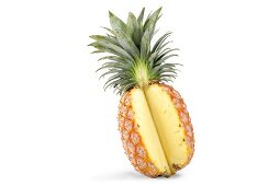 A pineapple with a wedge missing