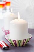 Paper cake cases used as candle holders