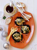 Grilled mushrooms with scrambled egg