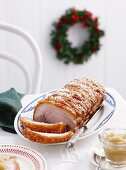 Roast pork with tangy apple sauce for Christmas